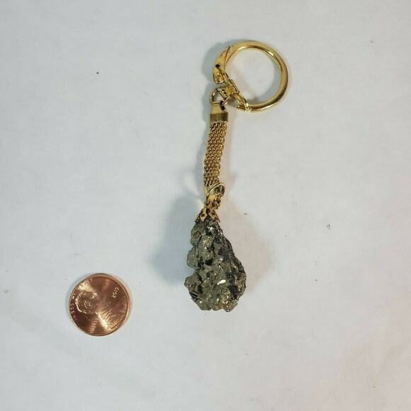 Fools Gold Keychain Key Chain Fob Gold-tone - Picture 4 of 4